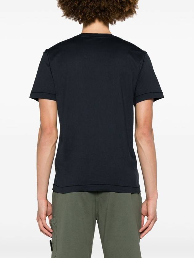 Logo Patch Short Sleeves T-Shirt Navy - STONE ISLAND - BALAAN 4