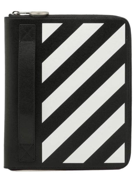 Diag Clutch Bag Black White - OFF WHITE - BALAAN 1