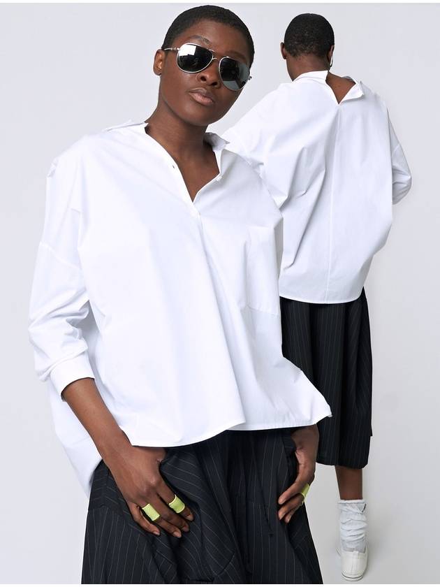 Back Slit Shirt White - ATHPLATFORM - BALAAN 1