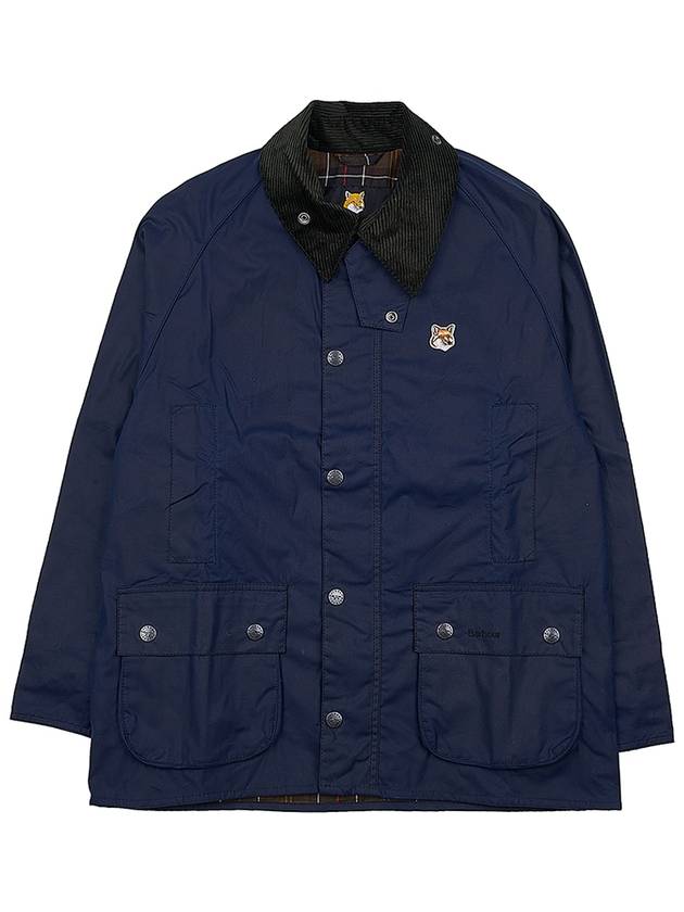 Maison Kitsune collab Beaufort Waxed Jacket Indigo - BARBOUR - BALAAN 2