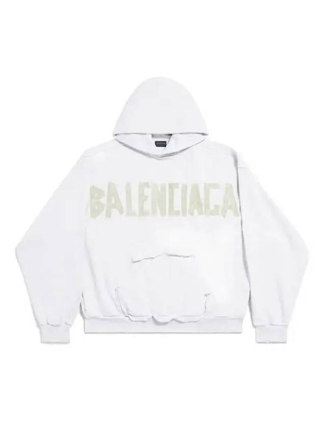 Tape Type Ribbed Pocket Large Fit Hoodie White - BALENCIAGA - BALAAN 2