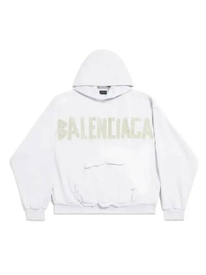 Tape Type Ribbed Pocket Large Fit Hoodie White - BALENCIAGA - BALAAN 2