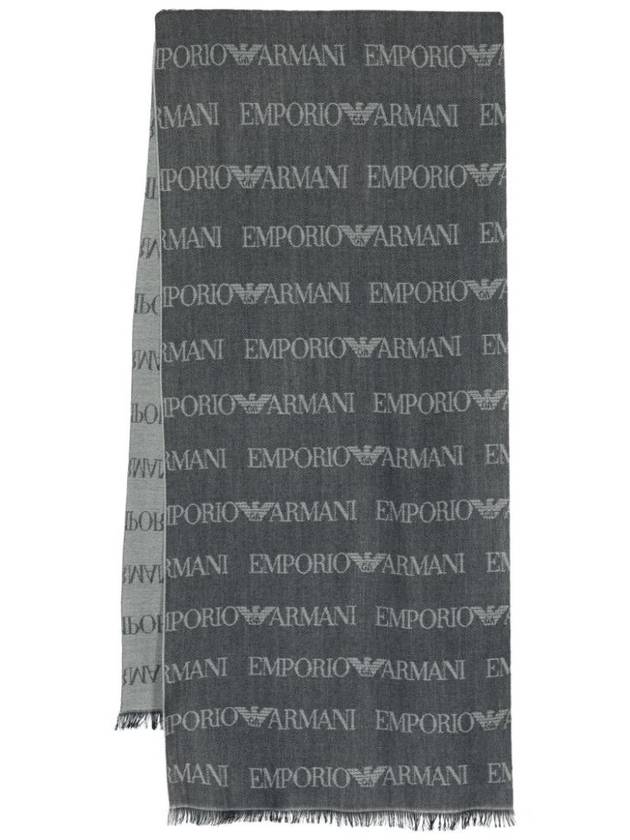 Monogram Pattern Knit Scarf 625060CC786 - EMPORIO ARMANI - BALAAN.