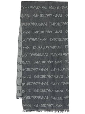 Monogram Pattern Knit Scarf 625060CC786 - EMPORIO ARMANI - BALAAN.