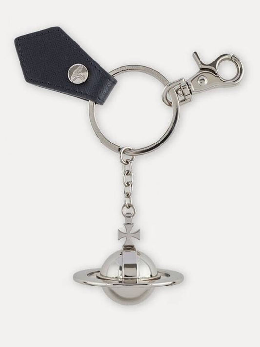 ORB Logo Leather Mix Key Holder Black - VIVIENNE WESTWOOD - BALAAN 2