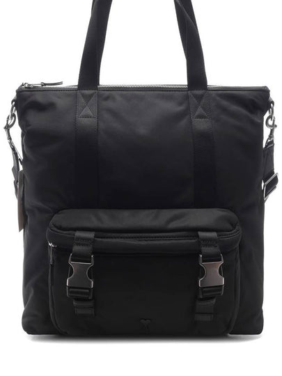 De Coeur Buckle Detail Nylon Tote Bag Black - AMI - BALAAN 2