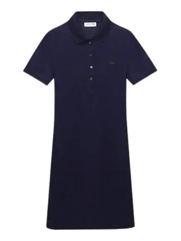 Stretch Cotton Pique Polo Dress Women s One Piece - LACOSTE - BALAAN 1