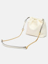 V Logo Drawstring Chain Bucket Bag White - VALENTINO - BALAAN 3