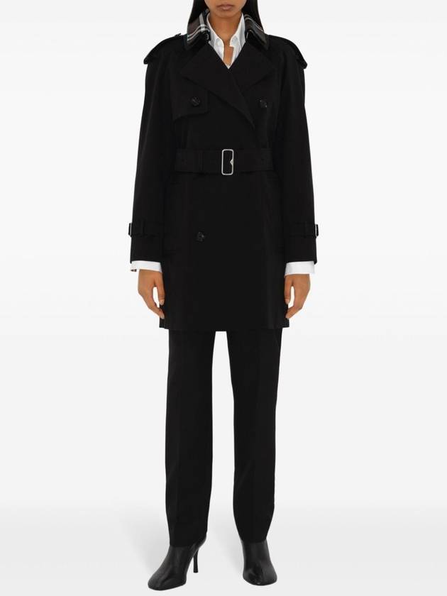 Double Breasted Short Trench Coat Black - BURBERRY - BALAAN 3