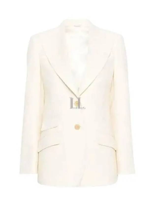 Wool Single-Breasted Blazer Jacket Ivory - GUCCI - BALAAN 2