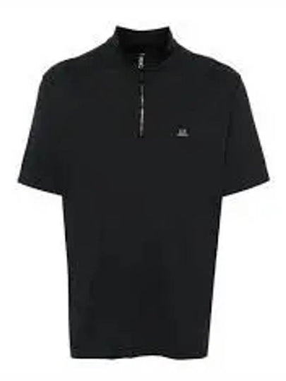 Logo Patch Pique Polo Shirt Black - CP COMPANY - BALAAN 2