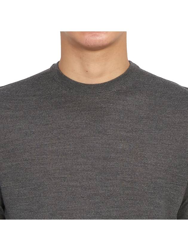 Men's Crew Neck Wool Knit Top Grey - DRUMOHR - BALAAN 7