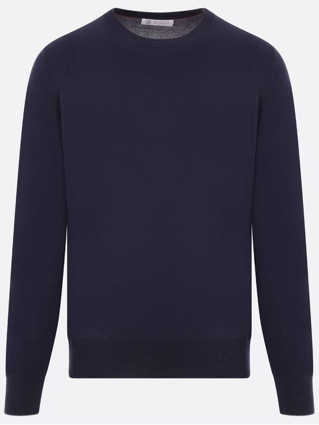 Plain Cotton Knit Top Navy - BRUNELLO CUCINELLI - BALAAN 2