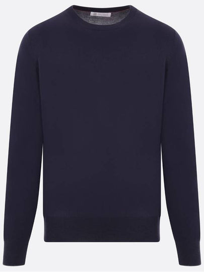 Plain Cotton Knit Top Navy - BRUNELLO CUCINELLI - BALAAN 2