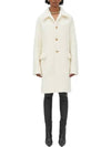 Single Wool Shearling Coat White - BOTTEGA VENETA - BALAAN 3