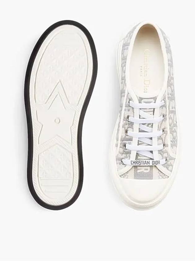 Walk'n' Platform Oblique Embroidered Low Top Sneakers Grey - DIOR - BALAAN 5