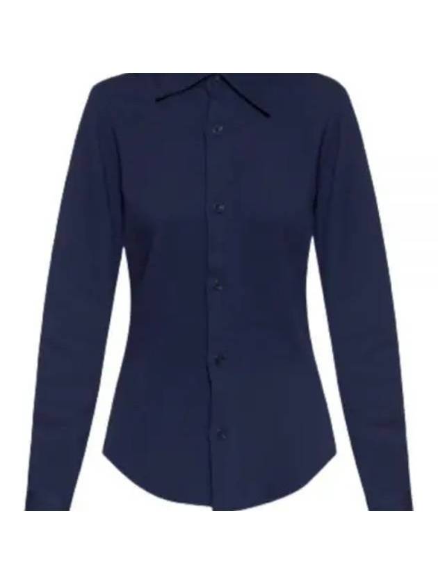 Slim Fit Long Sleeve Shirt Blue - AMI - BALAAN 1