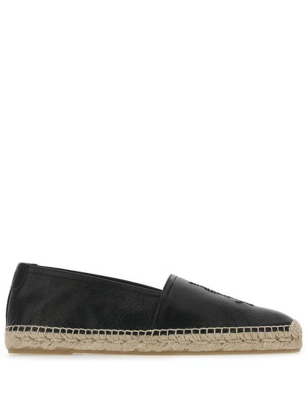 Monogram Leather Espadrilles Black - SAINT LAURENT - BALAAN 2