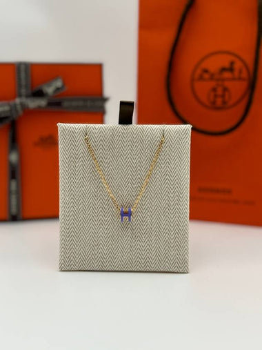 PopAche Mini Necklace Yellow Gold Lila Lilac H147992 - HERMES - BALAAN 1