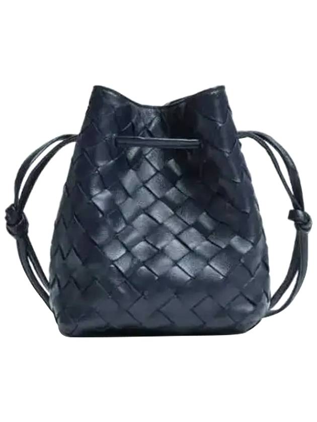 Intrecciato Small Bucket Bag Navy - BOTTEGA VENETA - BALAAN 1