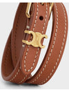 Les Cuirs Double Calfskin Gold Finish Brass Bracelet Tan - CELINE - BALAAN 5