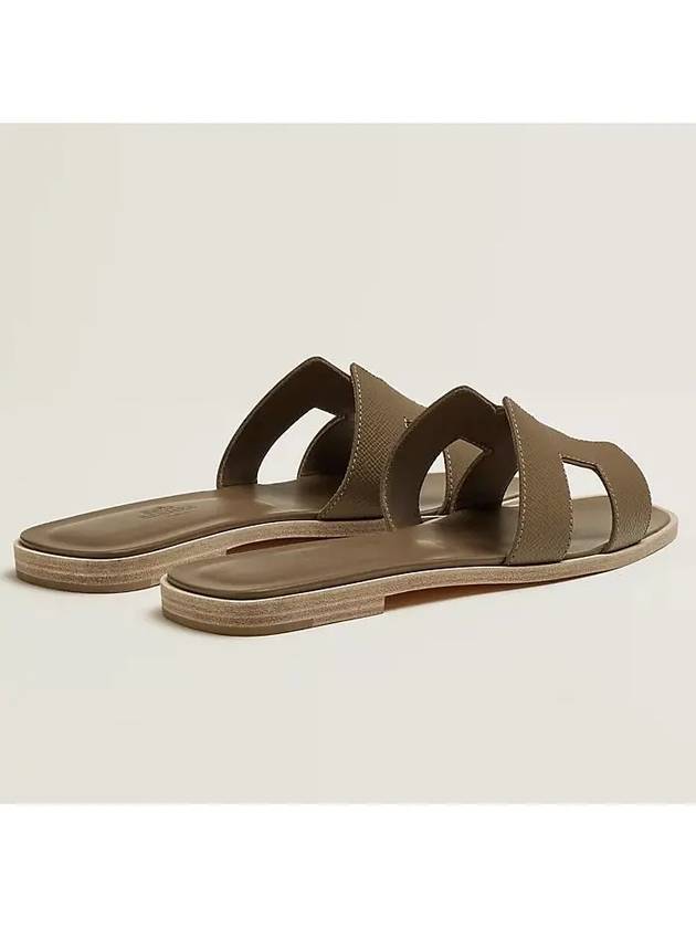 Oran Leather Sandals Etoupe - HERMES - BALAAN 5