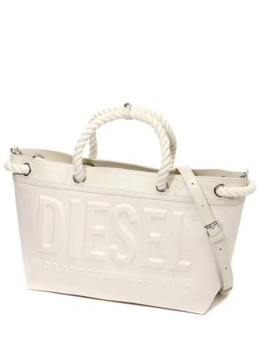 Rope Handle Medium Denim Tote Bag White - DIESEL - BALAAN 2