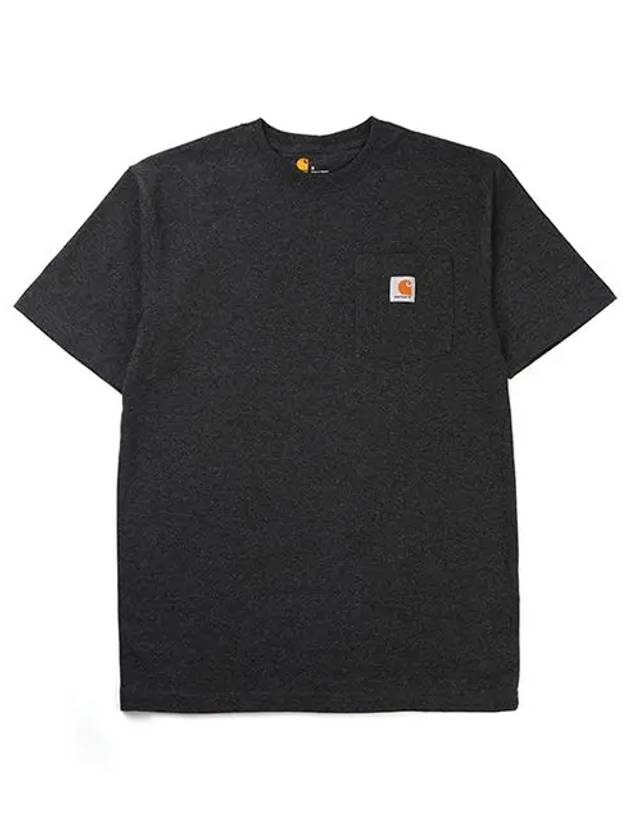 Workwear Pocket Short Sleeve T-Shirt Carbon Header - CARHARTT - BALAAN 3