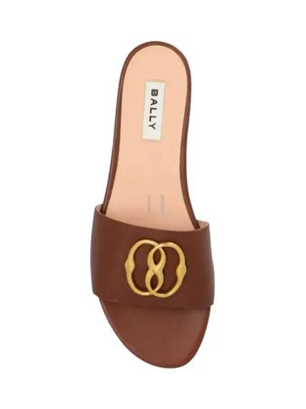 Metal Logo Slippers Brown - BALLY - BALAAN 2