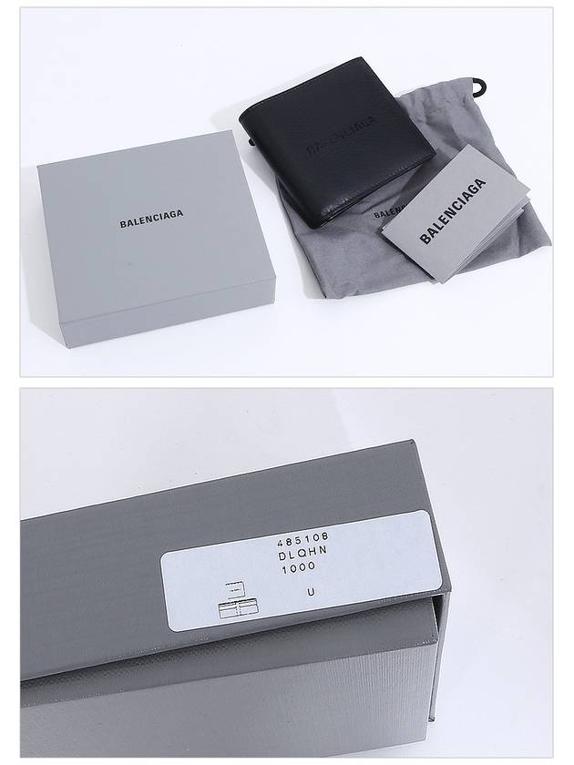 Logo Leather Half Wallet Black - BALENCIAGA - BALAAN 7