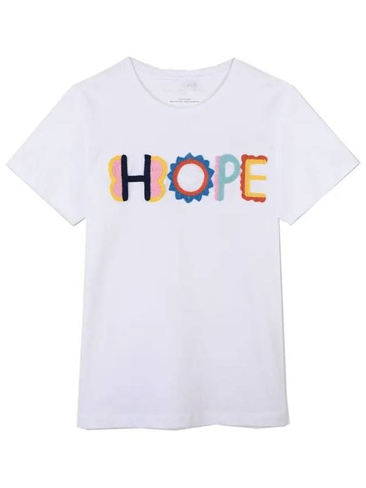 21SS Women's Hope Embroidery Tshirt White 602648 SQJD9 9000 - STELLA MCCARTNEY - BALAAN 2