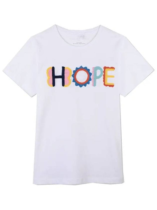 21SS Women's Hope Embroidery Tshirt White 602648 SQJD9 9000 - STELLA MCCARTNEY - BALAAN 1