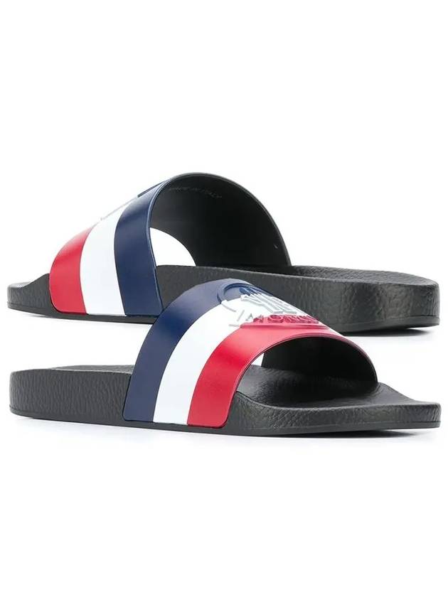 Three Stripes Basil Slippers Black - MONCLER - BALAAN 2