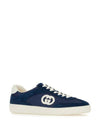 Interlocking G Suede Low-Top Sneakers Blue - GUCCI - BALAAN 3