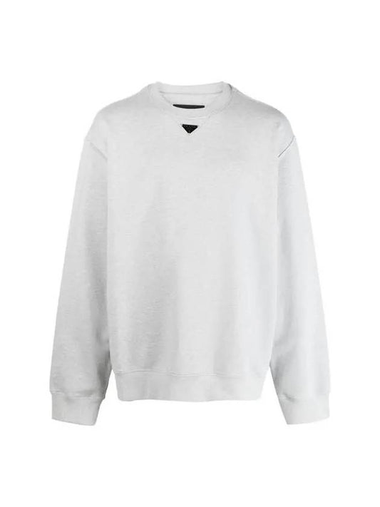 logo overfit sweatshirt gray UJL26A 1XTF - PRADA - BALAAN 1