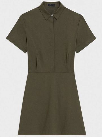 Good Linen Short Sleeve A Line Dress - THEORY - BALAAN 1