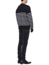 Stripe Oversized Fit Knit Top Black - AMI - BALAAN 7