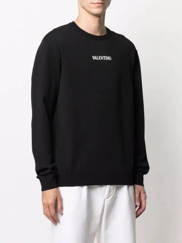 Small Logo Crew Neck Sweatshirt Black - VALENTINO - BALAAN 3