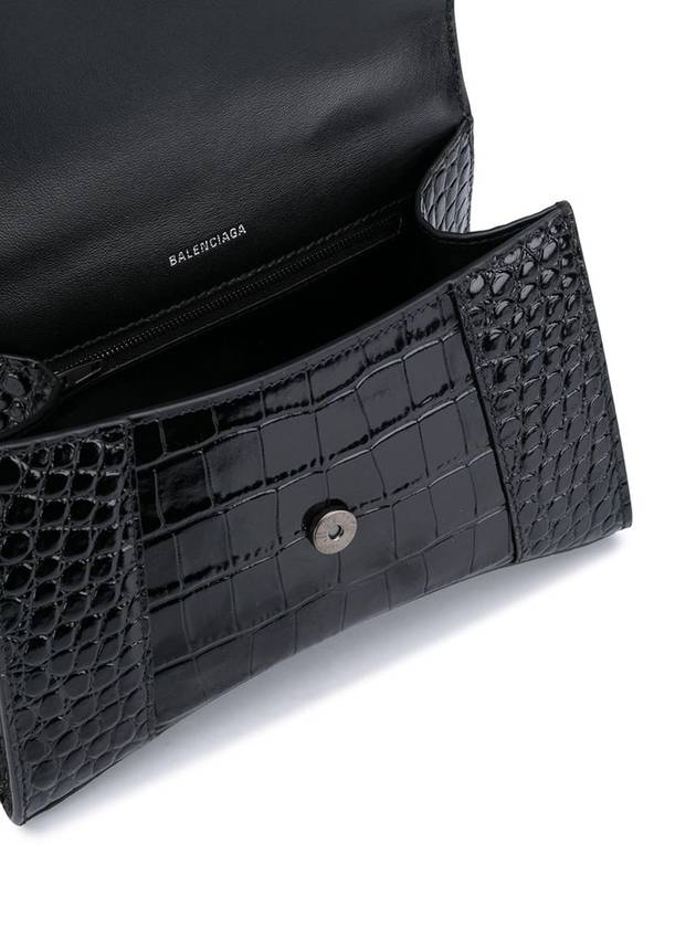 Hourglass Crocodile Embossed Small Tote Bag Black - BALENCIAGA - BALAAN 3