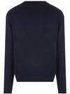 Men's Dressed Fox Patch Relaxed Knit Top Navy - MAISON KITSUNE - BALAAN 4