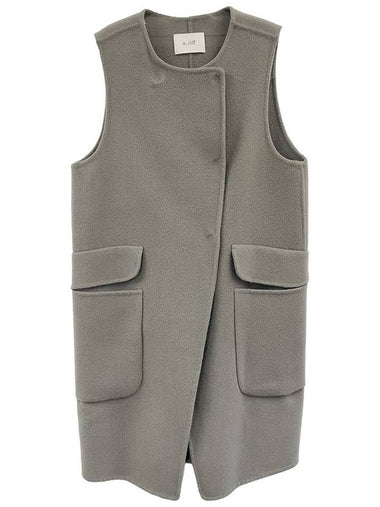 Handmade round double wool vest_GRAY - ARIFF - BALAAN 1