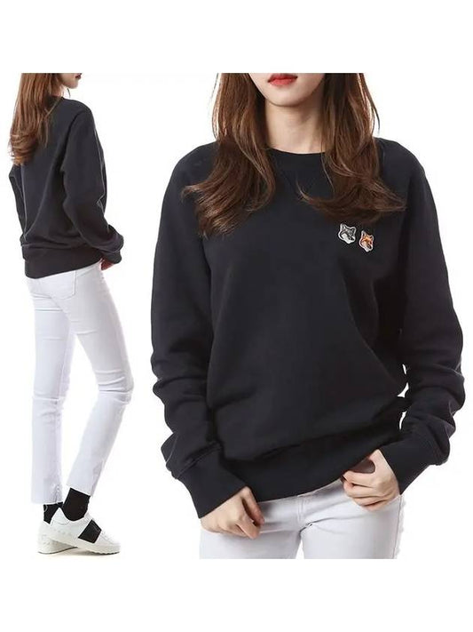 Double Fox Head Patch Classic Sweatshirt Anthracite - MAISON KITSUNE - BALAAN 2