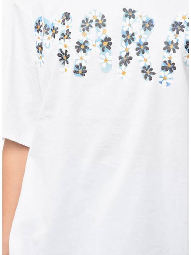 Daisy Logo Short Sleeve T-Shirt White - MARNI - BALAAN 4