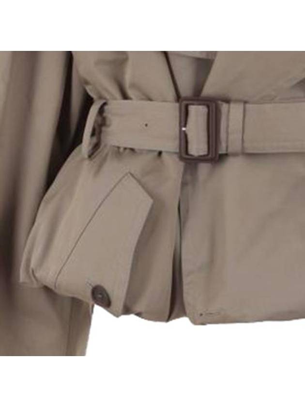 Fold Cotton Twill Short Trench Coat Beige - BALENCIAGA - BALAAN 4