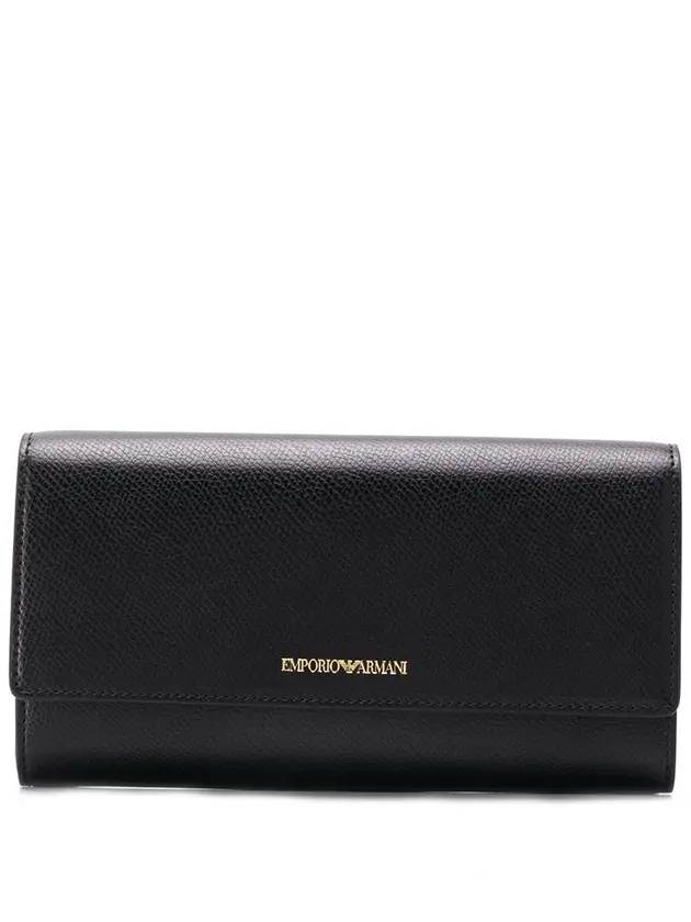 Classic Gold Logo Long Wallet Black - EMPORIO ARMANI - BALAAN 1