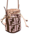 Mon Tresor Raffia Small Bucket Bag Pink - FENDI - BALAAN 4