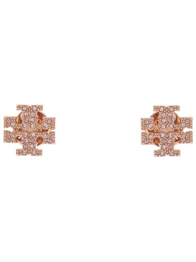 Crystal Logo Stud Earrings Rose Gold - TORY BURCH - BALAAN 2