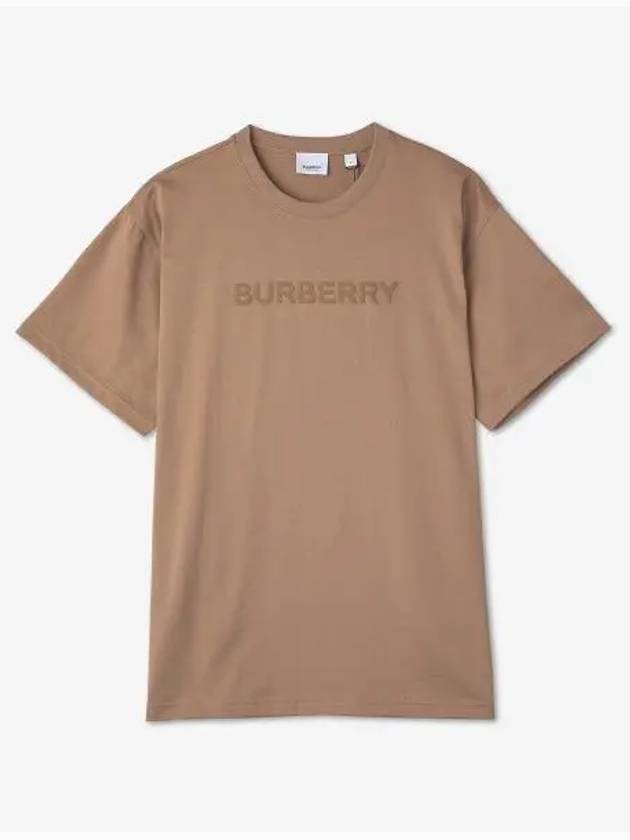 Oversized Logo Short Sleeve T-Shirt Camel - BURBERRY - BALAAN 2