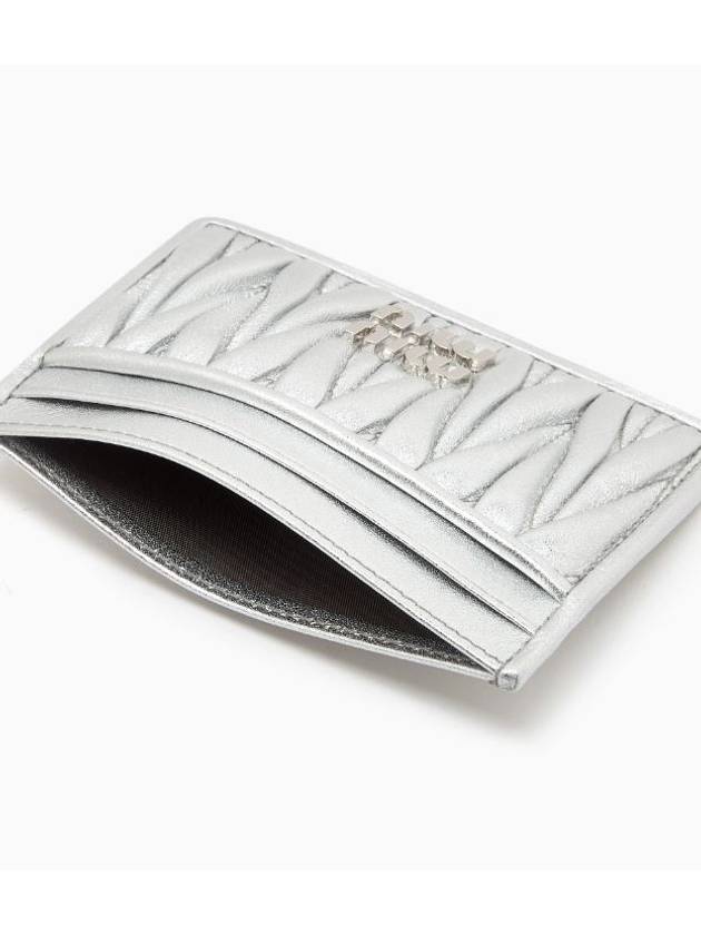 Matelasse Nappa Leather Card Wallet Silver - MIU MIU - BALAAN 3