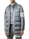 Men's 4 Bar Button Down Hooded Padding Grey - THOM BROWNE - BALAAN 3